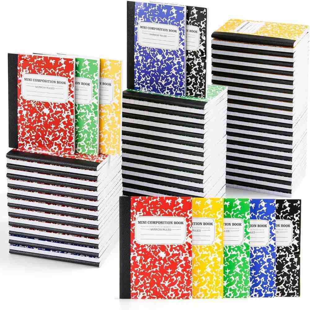 feela 90 Pack Mini Composition Notebook Bulk, Cute Pocket Composition Note Pad, Small Journal Notebooks for Students College School Supplies, 4.5